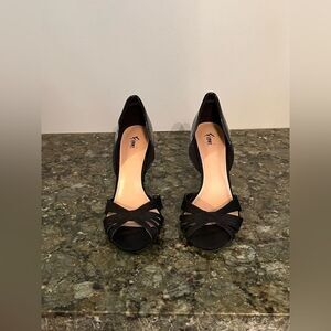 Fioni Womens Black Heels, size 7.5